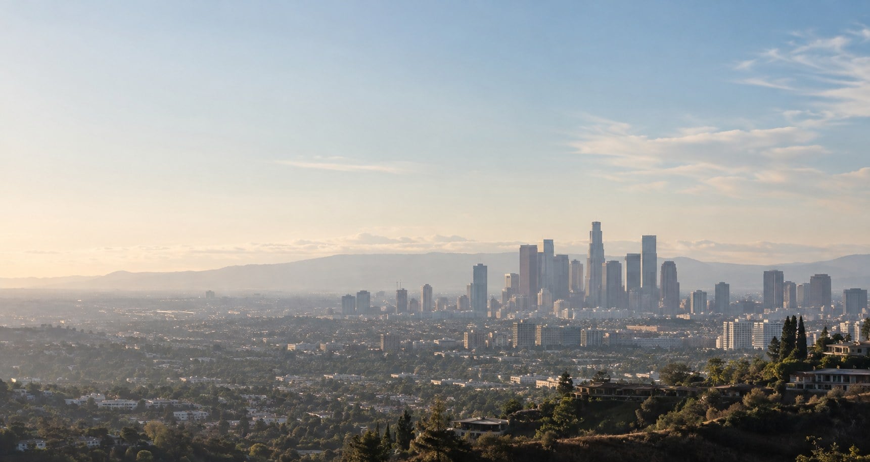 Downtown Los Angeles skyline from the Glendale hills